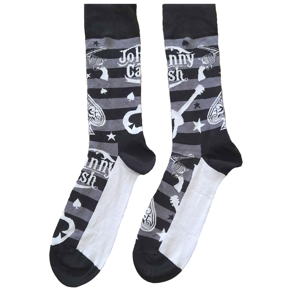 Johnny Cash - Guitars 'N Guns Socks - EU 40-45 - Grey/Black